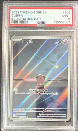 Pokemon 2023 Obsidian Flames EN Cleffa #202/197 Illustration Rare Holo PSA 9 - Image 1