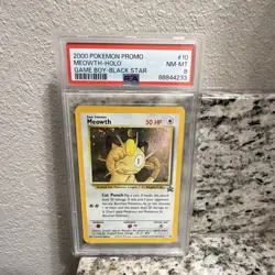 PSA 8 2000 Pokemon Promo Game Boy Black Star #10 Meowth Holo Card - Image 1