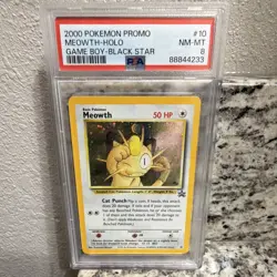 PSA 8 2000 Pokemon Promo Game Boy Black Star #10 Meowth Holo Card - Image 2