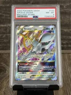 Pokemon 2022 Arceus VSTAR Brilliant Stars 123/172 Trading Card PSA 8 - Image 1