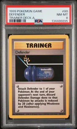1999 Pokemon Game Defender Trainer Deck A PSA 8 #80 - Image 1