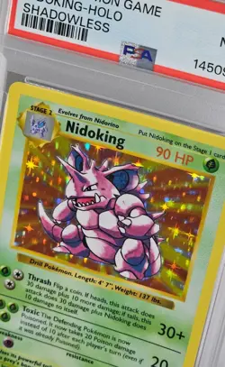 1999 Pokemon Game Shadowless #11 Nidoking Holo PSA 8 NM-MT - Image 2