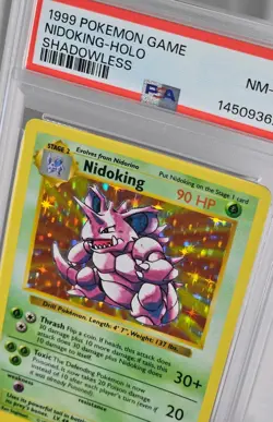 1999 Pokemon Game Shadowless #11 Nidoking Holo PSA 8 NM-MT - Image 3