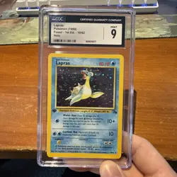 CGC 9 Lapras 1999 Pokemon Fossil 1st Edition Holo Rare #10/62 - Image 1