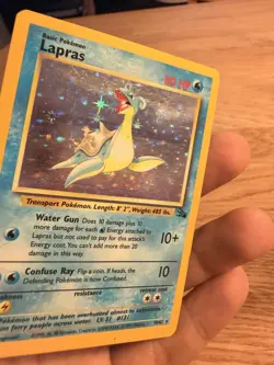 Lapras 10/62 Fossil Set Vintage Holo Rare Pokemon Card WOTC 1999 MP - Image 3