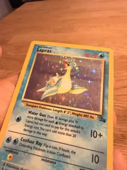 Lapras 10/62 Fossil Set Vintage Holo Rare Pokemon Card WOTC 1999 MP - Image 5