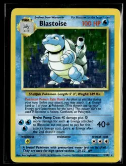 Pokemon TCG Blastoise Base Set 2/102 Holo Unlimited Holo LP-VMP - Image 1