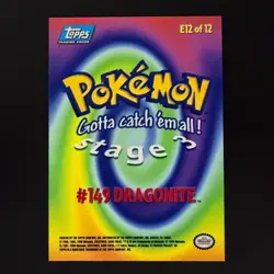 topps Pokemon The First Movie Rainbow Holo Foil E12 Dragonite Blue Logo - Image 2