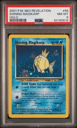 2001 Pokemon TCG Neo Revelation Shining Magikarp Holo Rare 66/64 PSA 8 English - Image 1