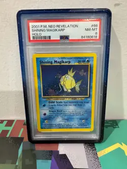 2001 Pokemon TCG Neo Revelation Shining Magikarp Holo Rare 66/64 PSA 8 English - Image 3