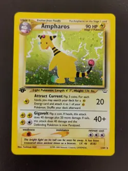 Pokemon TCG Neo Revelation 1st Edition 1/64 Ampharos Holo Rare LP - Image 1