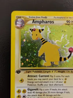 Pokemon TCG Neo Revelation 1st Edition 1/64 Ampharos Holo Rare LP - Image 5