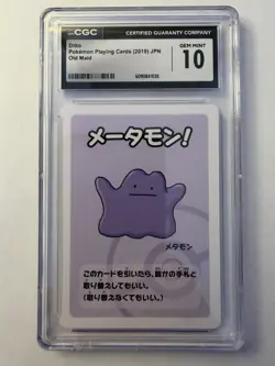 2019 POKEMON PLAYING CARDS JPN OLD MAID DITTO CGC 10 GEM MINT - Image 1