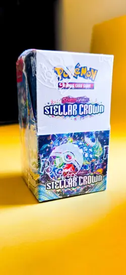 🔥 Pokemon TCG Stellar Crown Half Booster Box (18 Packs) - New & Sealed - Image 1