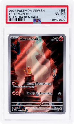 2023 Pokemon Scarlet and Violet 151 Charmander Illustration Rare #168 PSA 8 - Image 1