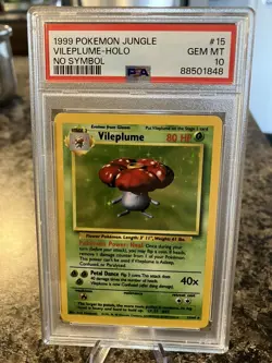Psa 10 Vileplume Pokemon Jungle Holo No Symbol Error Gem Mint (Low Pop) - Image 1
