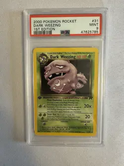2000 Pokemon - 1st Edition Dark Weezing Rare - Team Rocket 31/82 - PSA 9 Mint! - Image 1