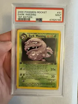 2000 Pokemon - 1st Edition Dark Weezing Rare - Team Rocket 31/82 - PSA 9 Mint! - Image 2