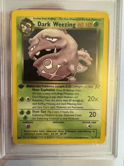 2000 Pokemon - 1st Edition Dark Weezing Rare - Team Rocket 31/82 - PSA 9 Mint! - Image 3