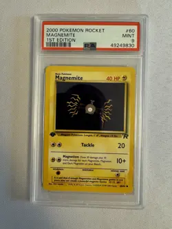 2000 Pokemon - 1st Edition Magnemite Non Holo Team Rocket 60/82 PSA 9 Mint! WOTC - Image 1