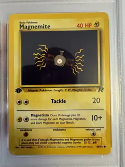 2000 Pokemon - 1st Edition Magnemite Non Holo Team Rocket 60/82 PSA 9 Mint! WOTC - Image 3