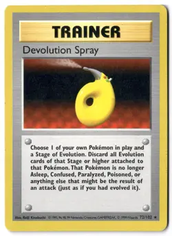 Pokemon Card - Devolution Spray 72/102 Non Holo Rare - Base Set Shadowless - LP - Image 1