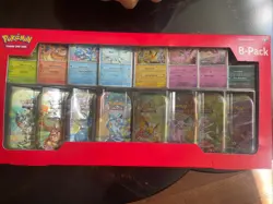 Pokemon TCG: Prismatic Evolutions 8-Pack Mini-Tin Promos Costco Bundle - Image 1