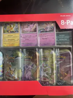 Pokemon TCG: Prismatic Evolutions 8-Pack Mini-Tin Promos Costco Bundle - Image 3