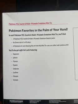Pokemon TCG: Prismatic Evolutions 8-Pack Mini-Tin Promos Costco Bundle - Image 4