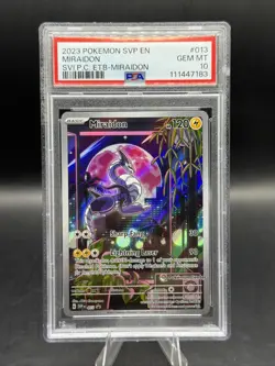 PSA 10 Miraidon 013 Pokemon Center Black Star Promo SV Base GEM MINT Pokemon TCG - Image 1