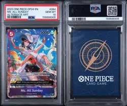 2023 One Piece Kingdoms of Intrigue OP04-064 Ms. All Sunday Alt Art SR PSA 10 - Image 3