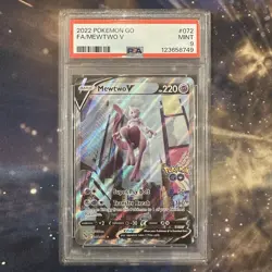 Mewtwo V 072/078 Alternate Alt Full Art SWSH Pokemon Go 2022 PSA 9 Mint - Image 1