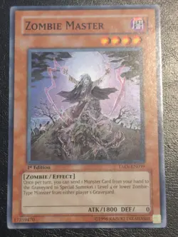 Yu-Gi-Oh! SUPER RARE CARD ZOMBIE MASTER TAEV-EN039 1ST VLP - Image 1