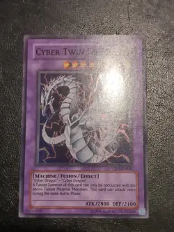 Yu-Gi-Oh! SUPER RARE CARD CYBER TWIN DRAGON CRV-EN035 EURO PRINT NM/VLP - Image 1