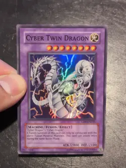 Yu-Gi-Oh! SUPER RARE CARD CYBER TWIN DRAGON CRV-EN035 EURO PRINT NM/VLP - Image 3