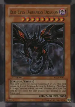 Red-Eyes Darkness Dragon SD1-EN001 Dragon's Roar Yu-Gi-Oh 1st Edition NM - Image 1