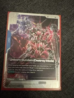 Gundam Card Game Phantom Aria GD04 SP LR+ Unicorn Gundam Destroy Mode GD01-002 - Image 1
