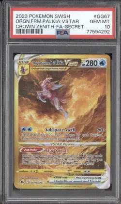 2023 Pokemon Crown Zenith GG67 Origin Forme Palkia VSTAR Secret Rare PSA 10 - Image 1