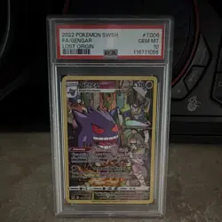 PSA 10 Gem Mint Gengar TG06 Lost Origin Trainer Gallery Full Art Pokemon Card - Image 1