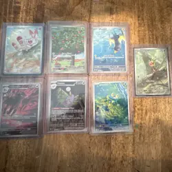 Nintendo Pokemon TCG 7-Card Lot Holo/Full Art English 2024 Chespin+More - Image 1