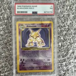 POKEMON TCG WOTC BASE SET #001/102 ALAKAZAM HOLO RARE ENG 1999 80 HP PSA 7 - Image 1
