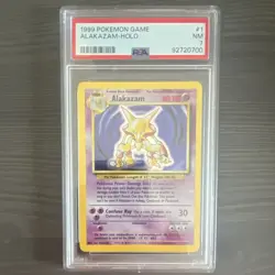 POKEMON TCG WOTC BASE SET #001/102 ALAKAZAM HOLO RARE ENG 1999 80 HP PSA 7 - Image 2