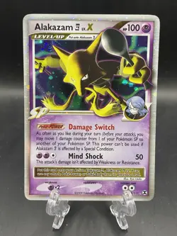 Alakazam LV.X 103/111 - Rising Rivals Ultra Rare Holo Pokemon TCG LP+ SWIRL - Image 1
