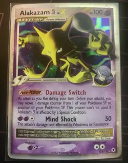 Pokemon TCG Alakazam E4 Lv.X 103/111 Rising Rivals Holo Ultra Rare LP - Image 3