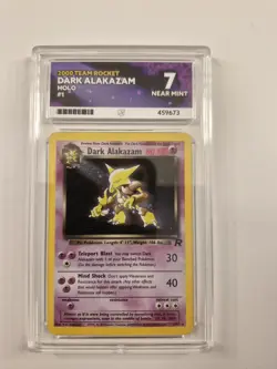 Pokemon Dark Alakazam TCG Holo Rare Card Team Rocket Set , 01/82 , Graded ACE 7 - Image 1