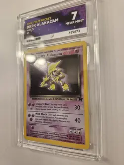 Pokemon Dark Alakazam TCG Holo Rare Card Team Rocket Set , 01/82 , Graded ACE 7 - Image 3