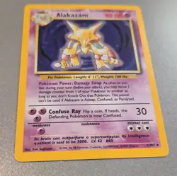 Wizards Pokemon TCG Base Set 1999 Alakazam 1/102 Holo Rare ENG 80 HP - Image 2