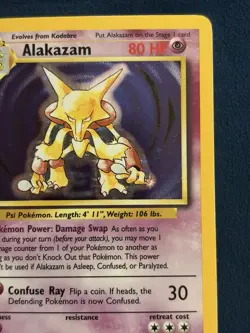 Pokemon TCG Alakazam 1/102 Base Set Unlimited 1999 Holo Rare English WotC LP/NM - Image 4