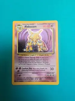 Pokemon TCG-Alakazam Base Set Holo Rare Card 1/102 Unlimited LP - Image 1