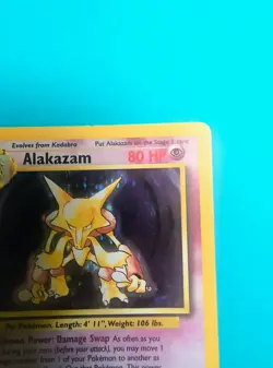 Pokemon TCG-Alakazam Base Set Holo Rare Card 1/102 Unlimited LP - Image 2
